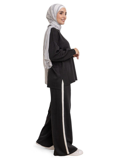 Black Line Knit Suit - Khotwh